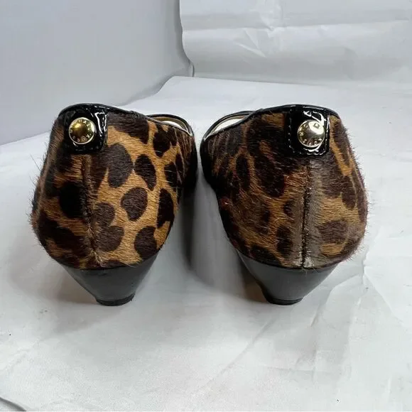 MICHAEL Michael Kors Cheetah Peep Toe Low Wedge - Picture 6 of 8